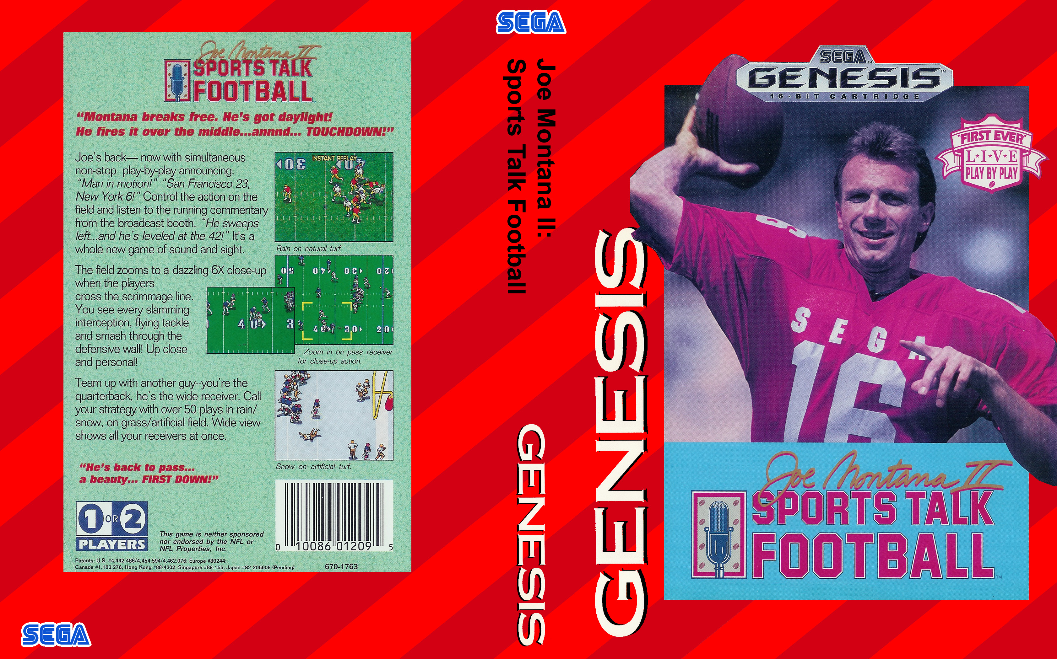 Lot De 3 Jeux Megadrive : Joe Montana 2, World Cup Soccer, Super Real Basket – Bon état, Testés